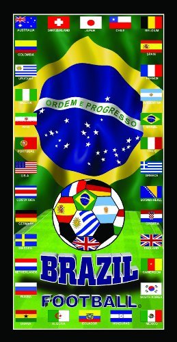 Brazil World Cup Soccer Team Flag Penta Campeon Soccer World Cup 2014 Soccer Wonder Beach Towel