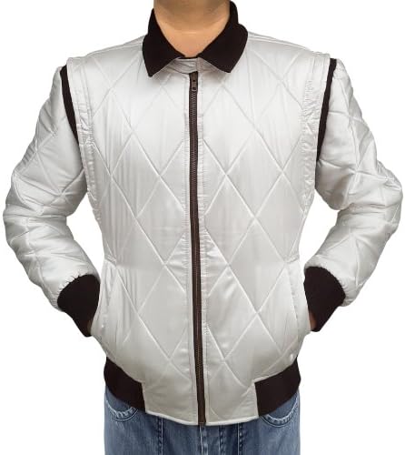 Shop2Now Men's Ryan Gosling Drive Golden Scorpion Jacket-M-White