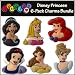 Jibbitz Disney Princess 6-Pack Charms for Crocs and Crocs-O-Dial - Jasmine, Snow Whit...