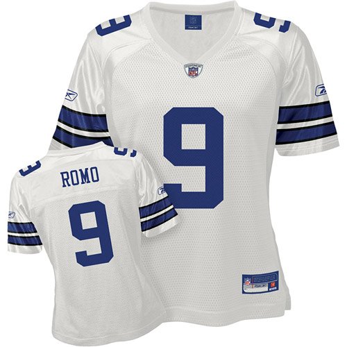 Reebok Dallas Cowboys Tony Romo Women's Replica White Jersey Small
