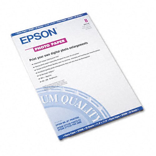 Epson Glossy Photo Paper - 11 x 17 Inches - 20 Sheets per Pack (S041156) Epson Glossy Photo Paper - 11 x 17 Inches - 20 Sheets per Pack (S041156)
