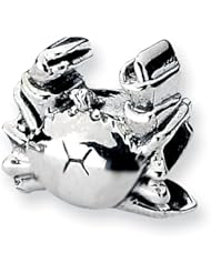 Sterling Silver Reflection Beads Collection Crab Bead Charm 4mm Hole (fits 3mm European Style Charm Bracelets)