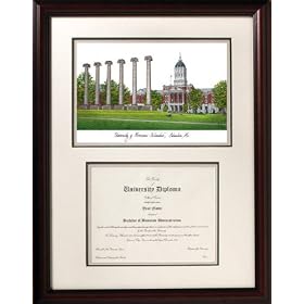 Missouri Tigers Framed Scholar Diploma Frame with Lithograph