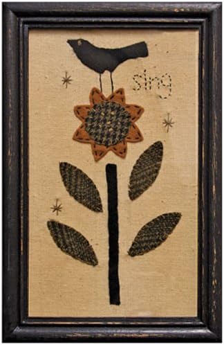 Sampler - Sing Framed Stitchery - Primitive Country Rustic Home Decor