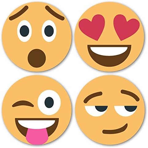 Coastero Absorbent Stone Coasters - Emojis - Set of 4