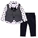 LvYinLi US Baby Boys 4 Pieces Bowtie Gentleman Long sleeve shirt Vest With Pants