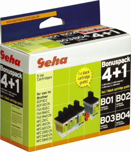 Geha Bonuspack 4+1 B01-B04 kompatibel mit Brother Hersteller Nr. LC 900 yellow, magenta, c Preisvergleich