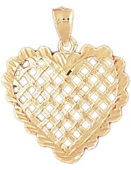 Dazzlers Solid 14k Gold Heart Charm Pendant Available in three colors from jewelsberry (weights: 2.6 grams only)