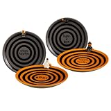 Grasslands Road Monster Mash Ghost Vampire Mummy Witch Striped Plates, Set of 4
