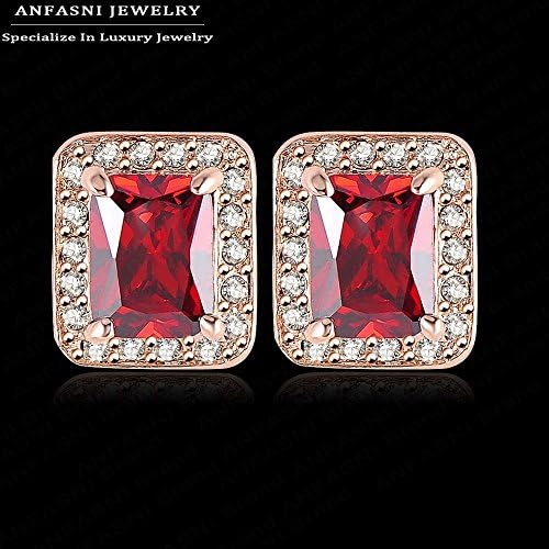 LAPRAPHA Top Sale High Imitative Ruby Stud Earrings Clear Crystal Earrings Made With SWA Stellux