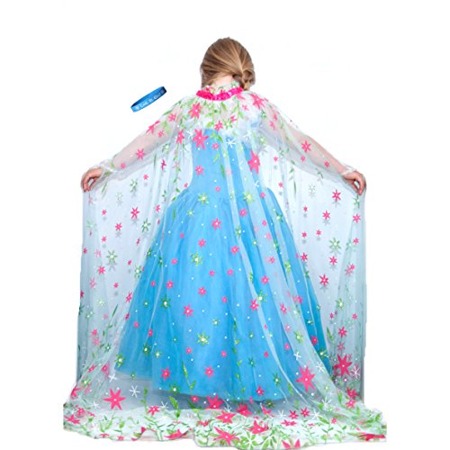 Ice Princess Shimmering Spring Fever Cape with Let It Go Band