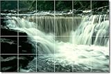 IMAGE OF Waterfalls Photo Custom Tile Mural 18. 18x30 inches using (15) 6x6 ceramic tiles.