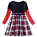 Novatx Winter Fall Fashion Layered Check Pattern Girls Dress H6081 Navy