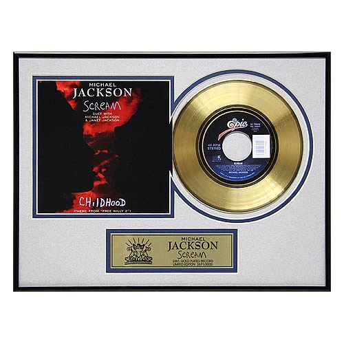 Michael Jackson Scream Framed Gold Record Image Michael Jackson Scream Framed Gold Record