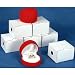 6 Red Flocked Ring Heart Gift Boxes Jewelry Displays