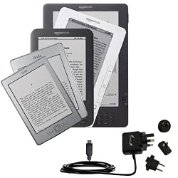 International Wall Home AC Charger for the Amazon Kindle / DX / Touch / Keyboard (WiFi and 3G) - uses Gomadic TipExchange Technology