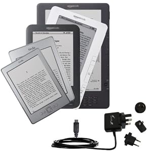 International Wall Home AC Charger for the Amazon Kindle / DX / Touch / Keyboard (WiFi and 3G) - uses Gomadic TipExchange Technology