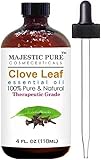 Clove Essential Oil from Majestic Pure, Therapeutic Grade Oil is Extracted from Leaves, Pure and Natural, 4 fl. oz.