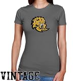 NCAA Southeastern Louisiana Lions Ladies Charcoal Distressed Logo Vintage Slim Fit T-shirt