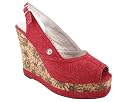 Denim Stud Slingback Wedge