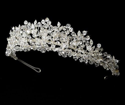 Silver-Tone Plated Floral Wedding Bridal Tiara