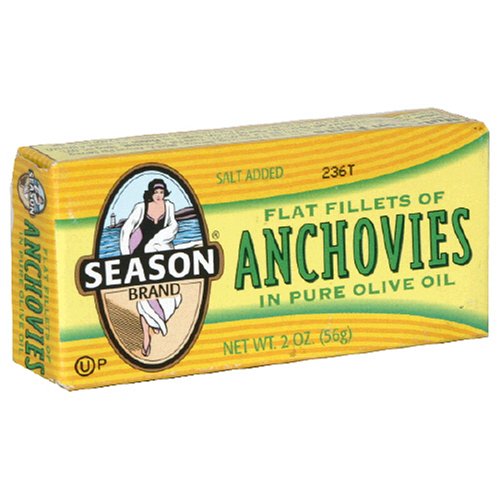 SEASON Flat Anchovies , 2-Ounce Cans (Pack of 25)