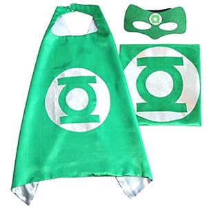 (Green Lantern) ROXX Superhero Superman Kids Girl Boy Cape and Mask Costume for Child