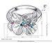 ROXI Platinum / Rose Gold Plated White Enamel Flower & Multi-Color Crystal Cocktail Ring with AAA Zircon, Best Gift Idea