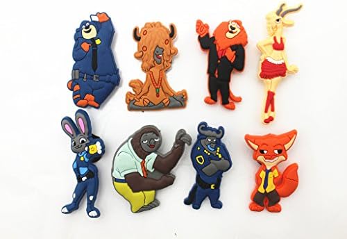 8pc Zoo-topia Judy shoe charms for Croc Shoes & Wristband Bracelet