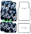 A Set of 4 Universal Fit Hawaii Hibiscus Carpet Floor Mats for Cars / Truck - Blue
