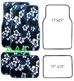 A Set of 4 Universal Fit Hawaii Hibiscus Carpet Floor Mats for Cars / Truck - Blue