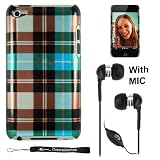 Durable Crystal HD Flexible Graphic Design Case for Apple iPod Touch 4 ( Compatible with all Models, 8 GB 32 GB and 64 GB) + Includes an eBigValue (TM) Determination Hand Strap KeyChain + Includes a Crystal Clear High Quality HD Noise Filter Earbuds Earphones Headphones with Mic, 3.5mm Jack For iPod, iPhone and iPad