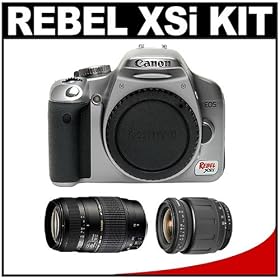 Canon EOS Digital Rebel XSi 12.2-Megapixel SLR Camera Body (Silver) with Tamron AF 28-80mm and 70-300mm Di Macro Lens