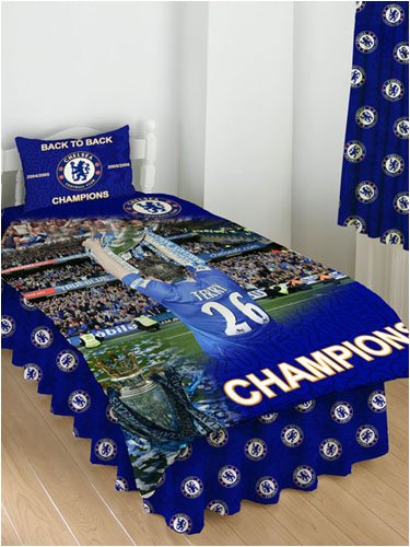 Childrens Toyshop  Kitchen & Housewares : Chelsea Football Club CHAMPIONS single bed duvet cover bedding set