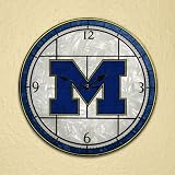Michigan Wolverines 12in Art Glass Clock NCAA College Athletics Fan Shop Sports Team Merchandise