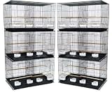 Brand New Lot of Six Aviary Breeding Bird Cage 24×16x16/Stand w/Divider- BLACK