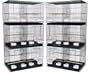 Brand New Lot of Six Aviary Breeding Bird Cage 24x16x16/Stand w/Divider- BLACK