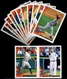 2010 Topps Baseball Cards Detroit Tigers Complete Team Set - 26 Cards including Johnny Damon, Coke, Bonderman, Verlander, Cabrera, Guillen, Huff, Porcello, Inge, Ordonez, Jackson, Polanco & more!