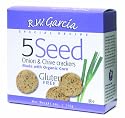 R. W. Garcia 5 Seed Crackers with Onion & Chive, Sea Salted, 4.0 -Ounce Boxeses (Pack of 6)