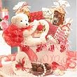 XoXo Hugs and Kisses Romantic Gift Basket with Teddy Bear