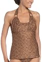 Anne Cole Women's Mozambique Heathered Metallic Buckle Bandeau Halter Tankini
