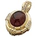 14kt Yellow Gold Mozambique Garnet Cabochon and Diamond Pendant