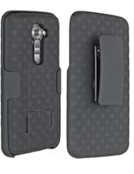 Wireless: OEM VERIZON BLACK SHELL CASE BELT CLIP HOLSTER COMBO + STAND FOR LG VS980 VS 980 - Verizon