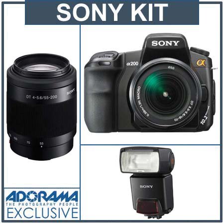 Sony Alpha DSLR-A200 Digital SLR Camera Body with Sony 18-70mm Zoom Lens, 10.2 Megapixels, 2.7
