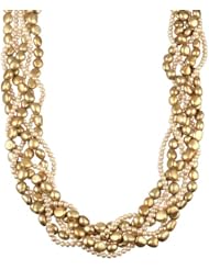 Sterling Silver Freshwater Cultured Pearl Multi-Strand Woven Necklace, 18"