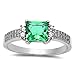 Oxford Diamond Co Princess Cut Simulated Emerald & Cubic Zirconia .925 Sterling Silver Ring Size 4-10