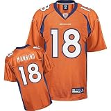 Peyton Manning #18 Orange Denver Broncos Reebok NFL Premier All Stitched Replica Jersey - LARGE