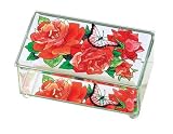 Butterfly and Rose Glass Trinket box
