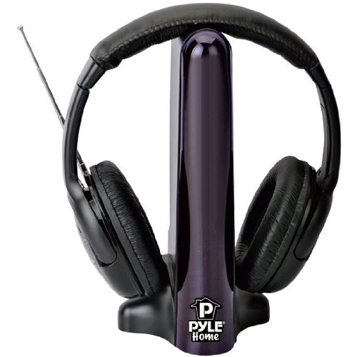 Pyle PHPW2 Hi-Fi Wireless FM Headphones (Super Bass, Black)
