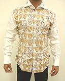 English Laundry Trinity Way Shirt White Hand Sewn Shirt with British Emblems, Elegant, Arrogant Styling